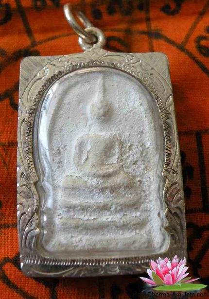 Amulette Phra Somdej dans reliquaire argent